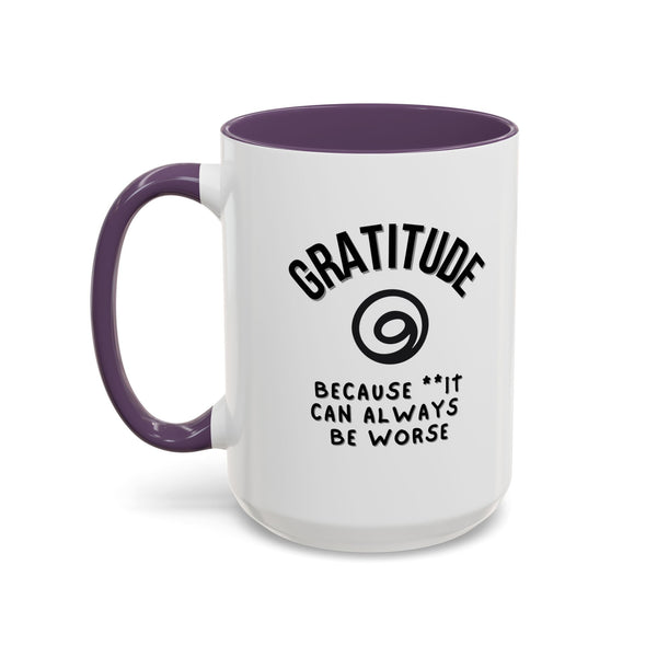 Gratitude Because Coffee Mug