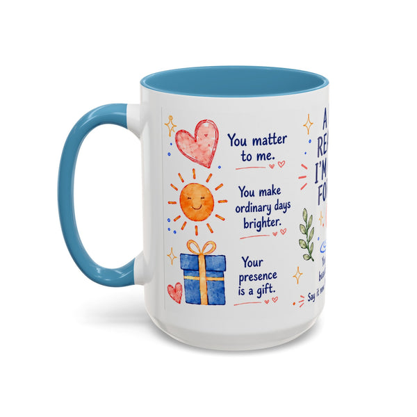 “A Few Reasons I'm GR8FL for You” 15 oz Gifted Mug — Whimsical Watercolor + GR8FL GIFTS™ Package