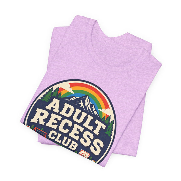 Adult Recess Club T-Shirt — Retro Outdoors Camping Tee (Life Needs Recess)