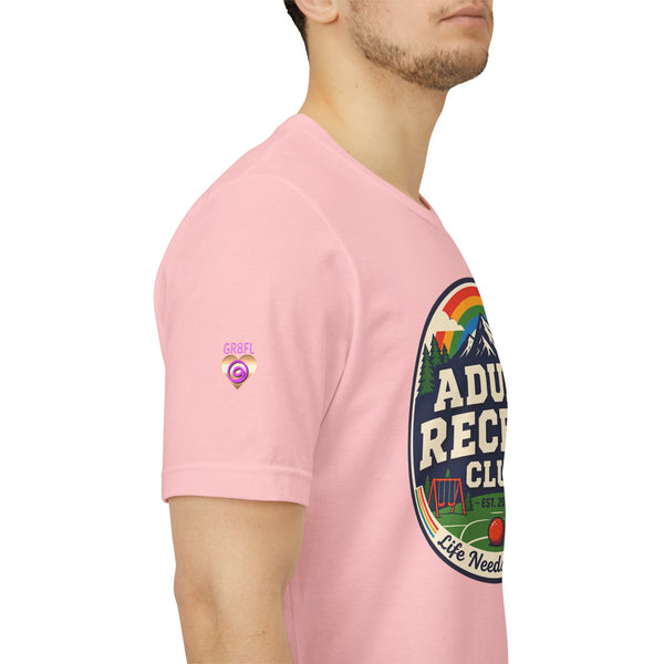 Adult Recess Club T-Shirt — Retro Outdoors Camping Tee (Life Needs Recess)