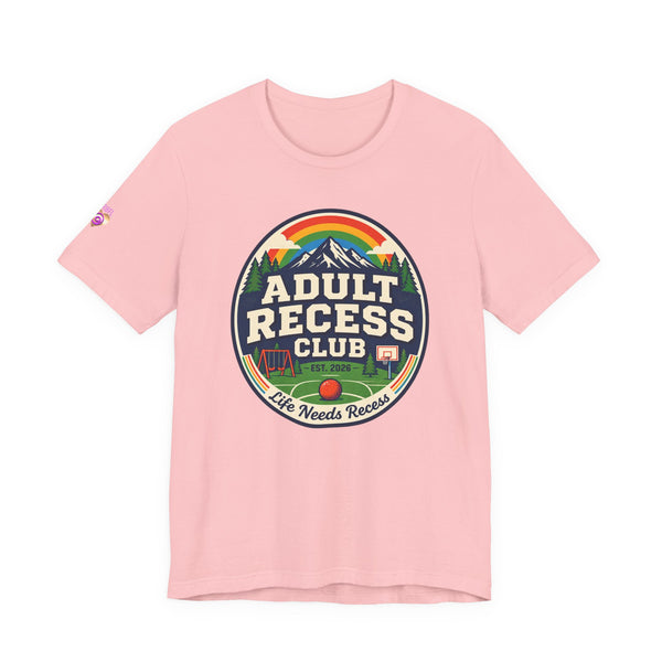 Adult Recess Club T-Shirt — Retro Outdoors Camping Tee (Life Needs Recess)