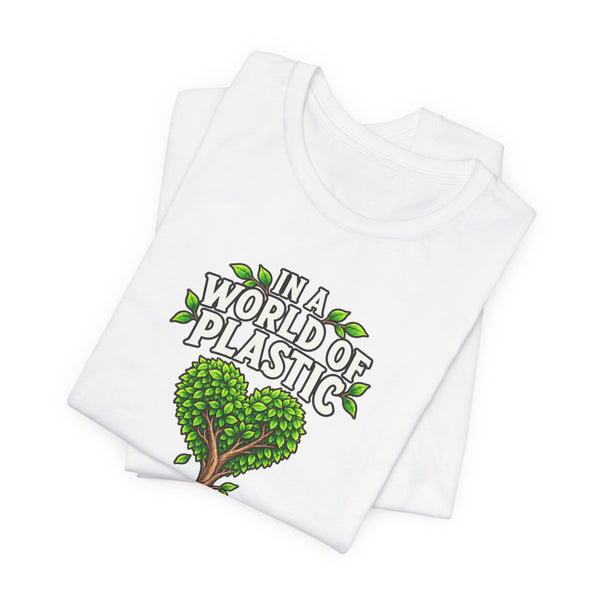 In a World of Plastic, Be a Tree — Eco Graphic Tee