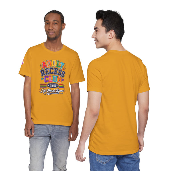 Adult Recess Club T-Shirt – Life Needs Recess Retro Rainbow Graphic Tee
