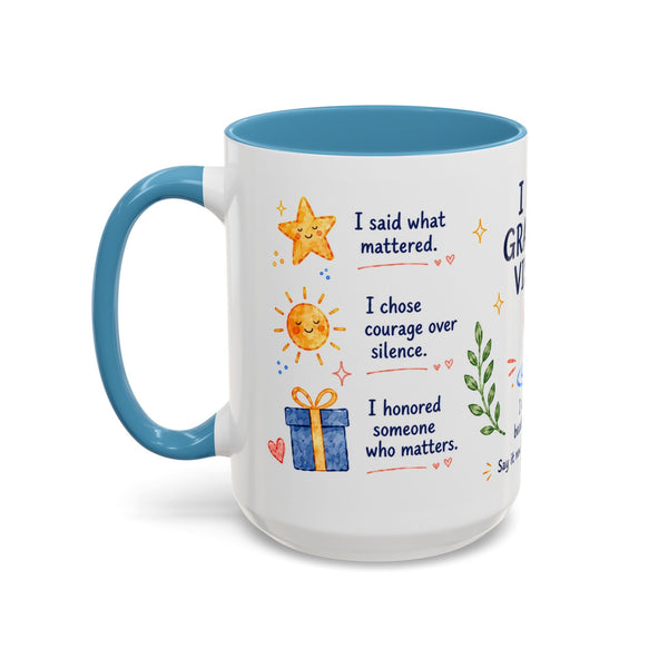“I Made Gratitude Visible” 15 oz Giver Mug — Whimsical Watercolor + GR8FL GIFTS Experience Access