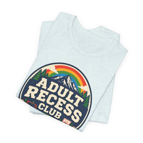 Adult Recess Club T-Shirt — Retro Outdoors Camping Tee (Life Needs Recess)