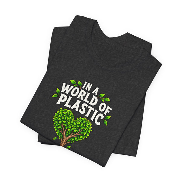 In a World of Plastic, Be a Tree — Eco Graphic Tee